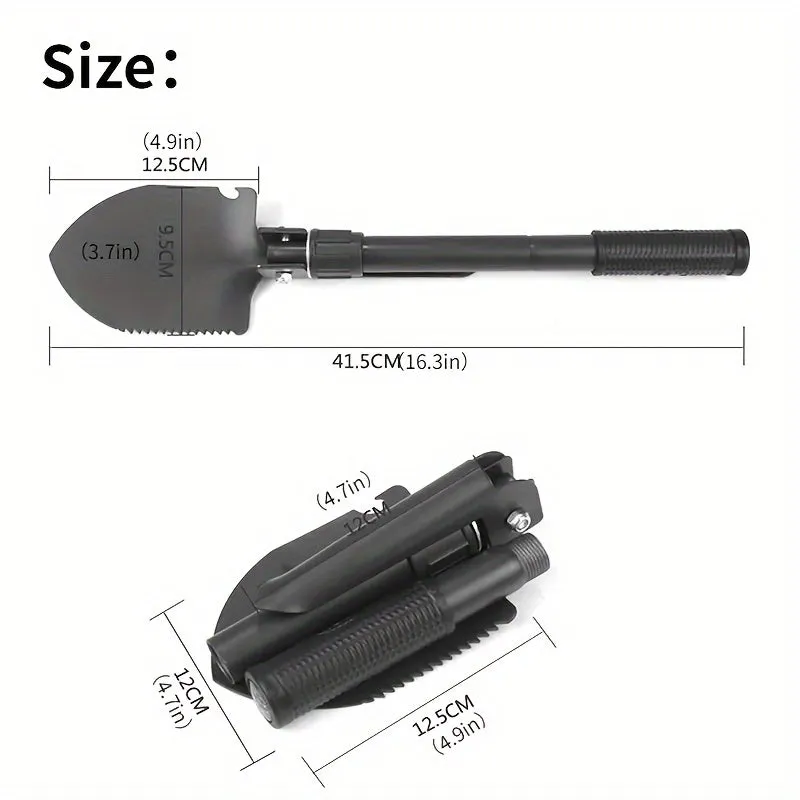 Portable 4in1 Folding Shovel Ideal for Outdoor Adventures