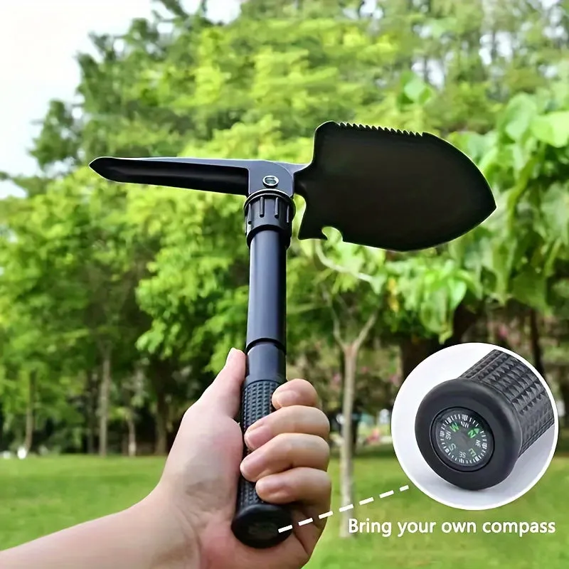Portable 4in1 Folding Shovel Ideal for Outdoor Adventures
