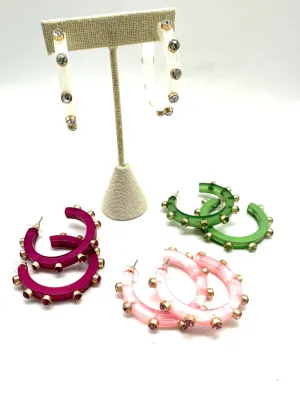 Renee Resin & Rhinestone Hoops