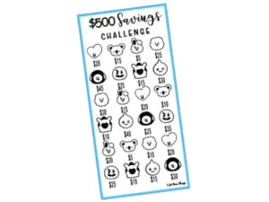 Savings Insert or Cash Envelope | B21 | 500 Savings Challenge