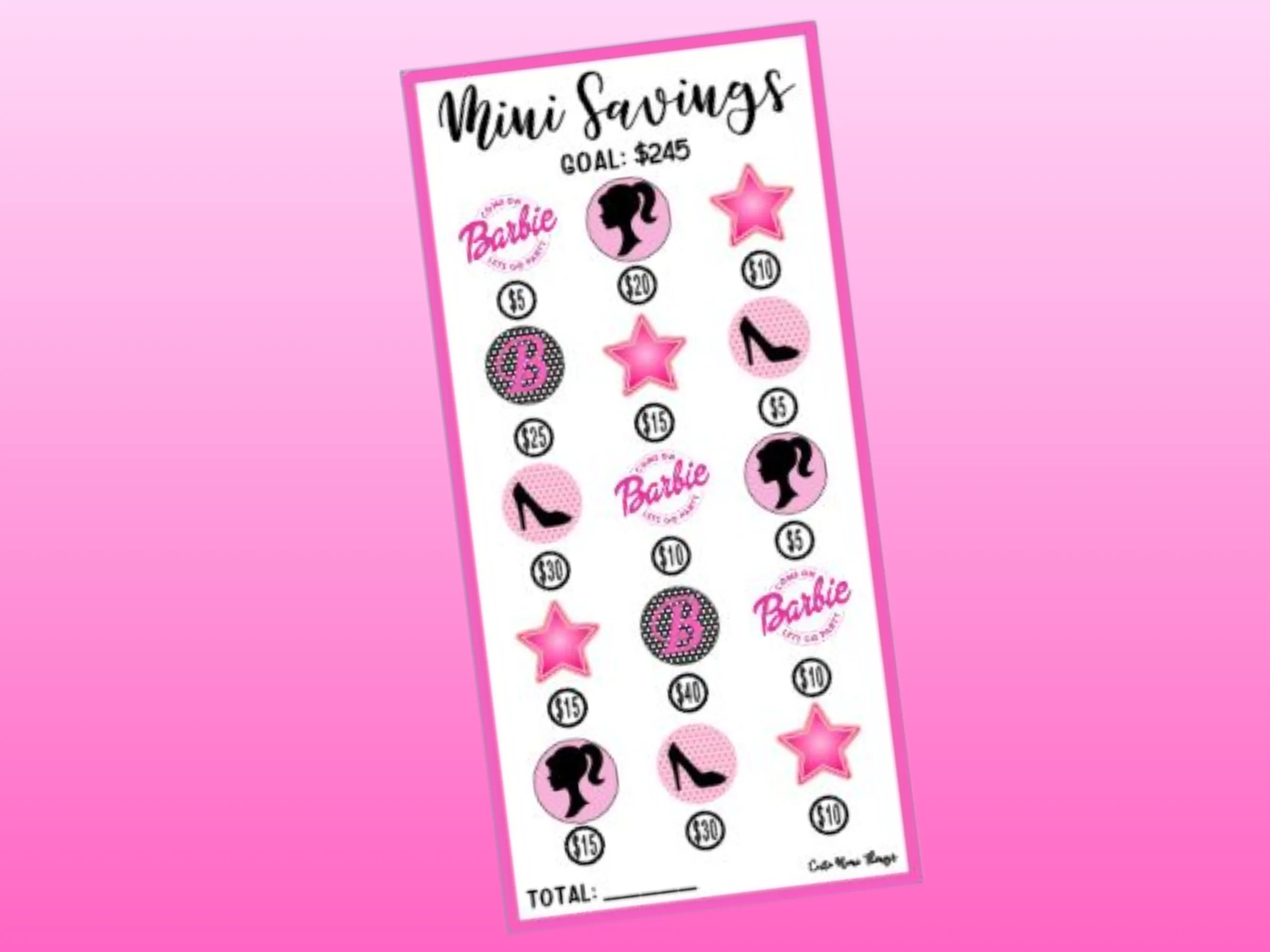 Savings Insert or Cash Envelope | Barbie | Mini Savings