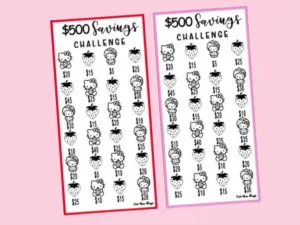 Savings Insert or Cash Envelope | HK Strawberry Pop |500 Savings