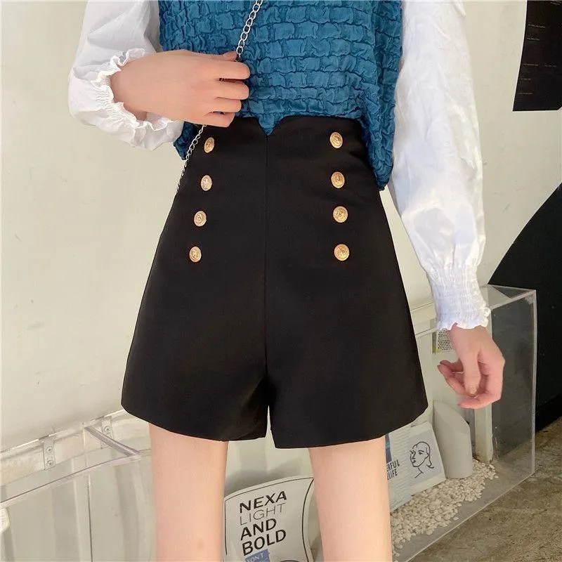 Slim-Fit Height Enhancing Atmospheric Slimming High-Waisted Simple Chic Shorts