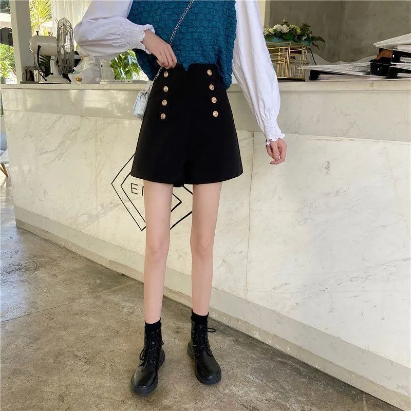 Slim-Fit Height Enhancing Atmospheric Slimming High-Waisted Simple Chic Shorts