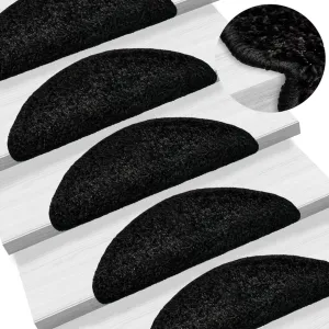 Stair Mats 10 pcs 56x17x3 cm Black
