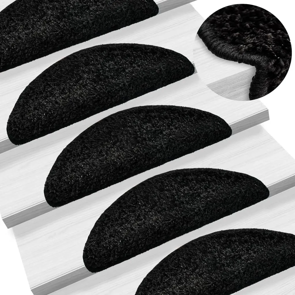 Stair Mats 10 pcs 56x17x3 cm Black
