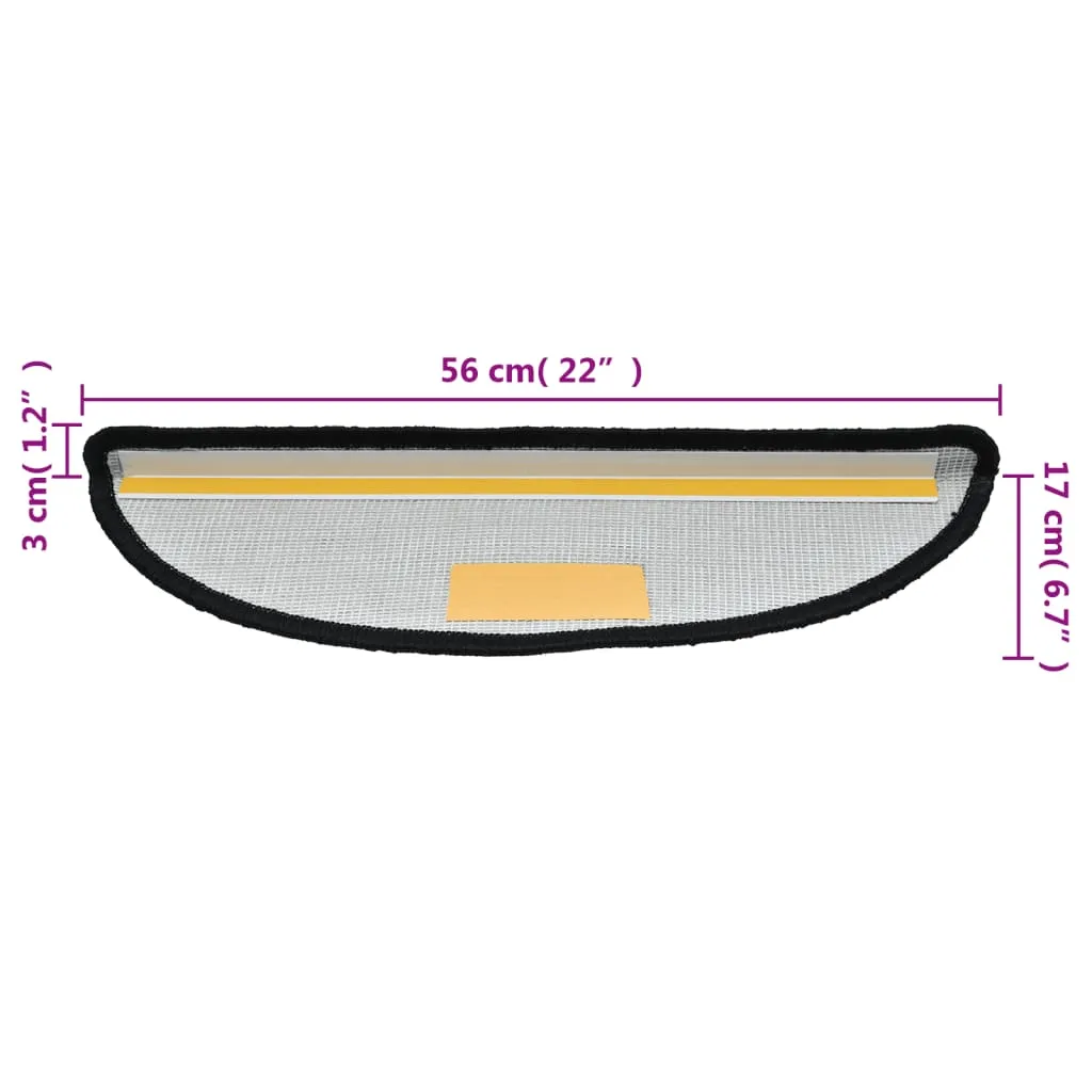 Stair Mats 10 pcs 56x17x3 cm Black