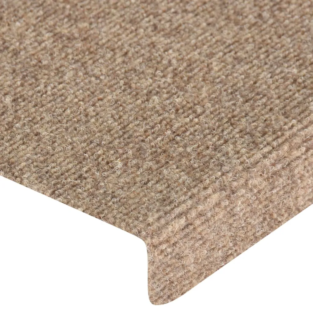 Stair Mats 15 pcs Needle Punch 65x21x4 cm Cream