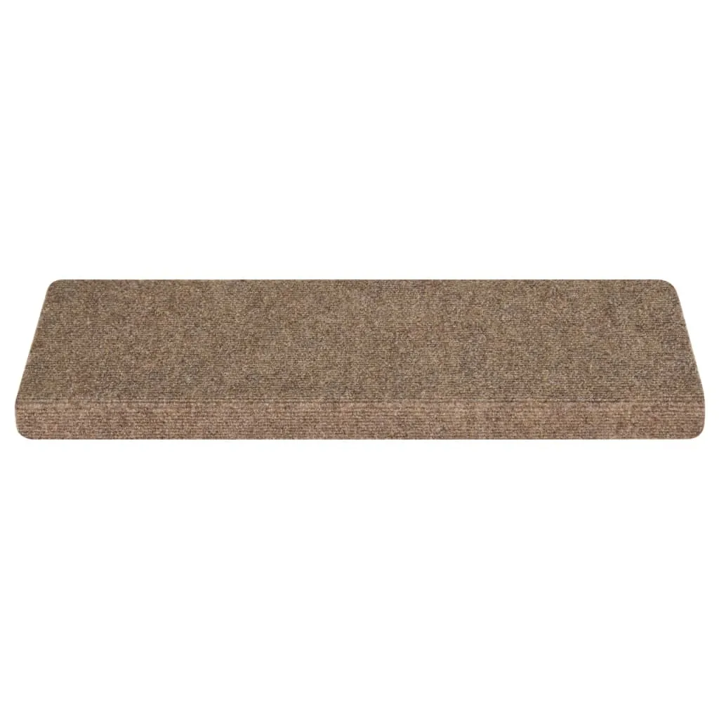 Stair Mats 15 pcs Needle Punch 65x21x4 cm Cream