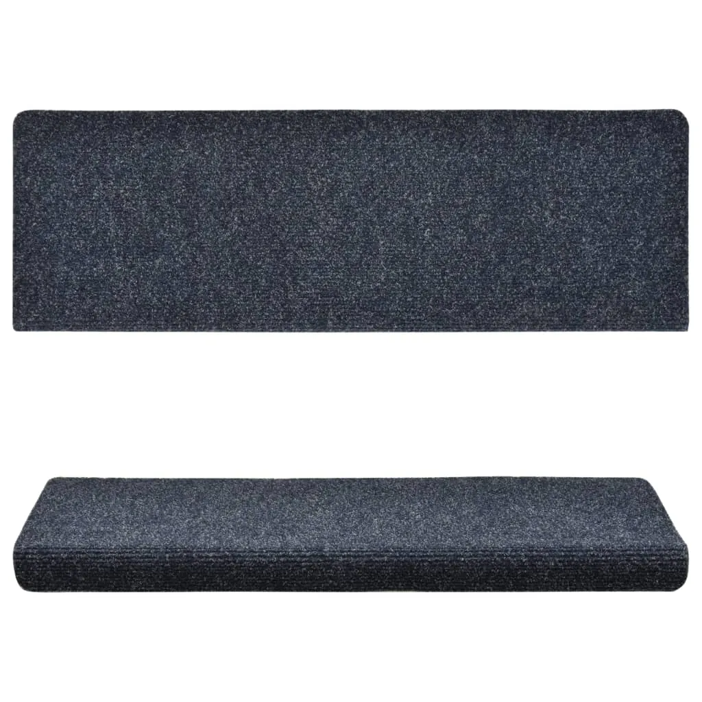 Stair Mats 15 pcs Needle Punch 65x25 cm Blue