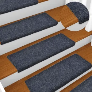 Stair Mats 15 pcs Needle Punch 65x25 cm Blue