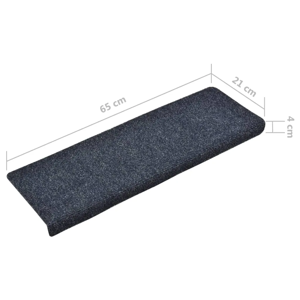 Stair Mats 15 pcs Needle Punch 65x25 cm Blue