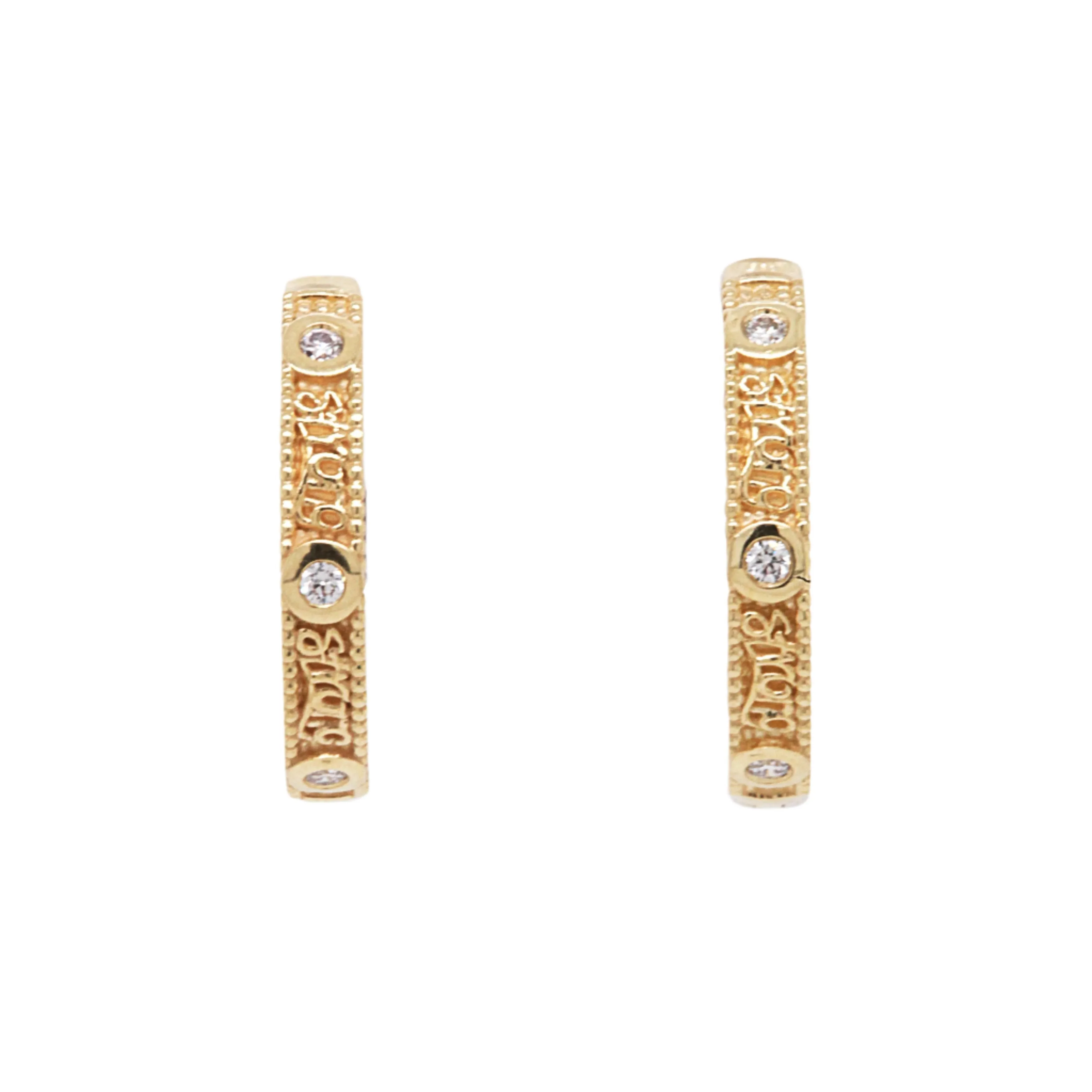 Strong Pair 18k White and Yellow Gold Hoops