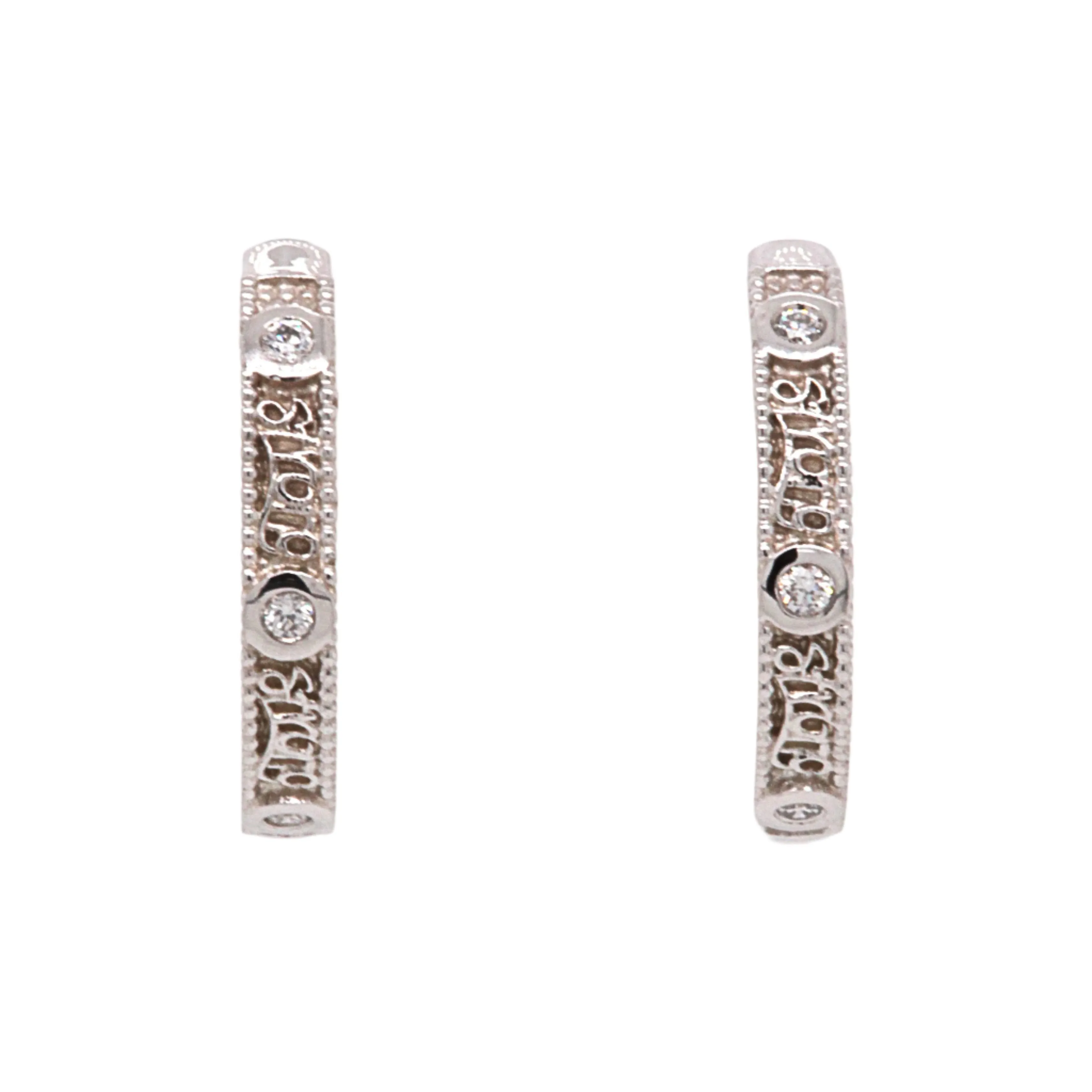 Strong Pair 18k White and Yellow Gold Hoops