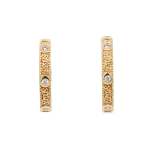 Strong Pair 18k White and Yellow Gold Hoops