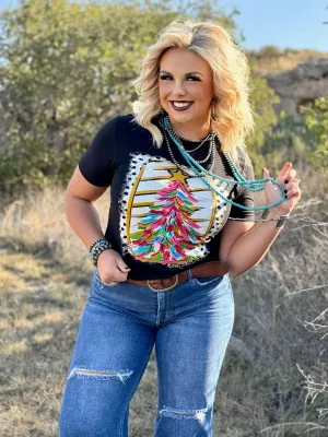Texas True Threads Paintbrush Christmas Tree Tee