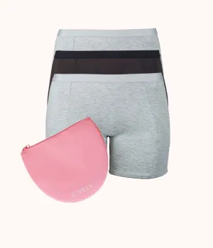 The Boy Short Kit: Jet Black/Heather Gray