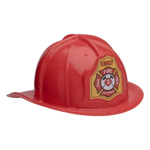 TimMee FIREMAN Helmet Kid Size - Red with Adjustable Headband Made in USA
