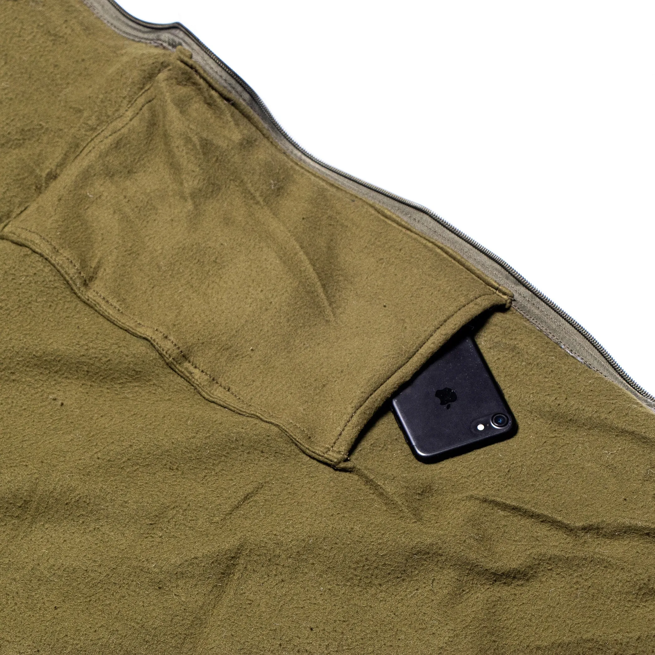 Tripole Camp Series Rectangular Sleeping Bag for Camping and Hiking with Fleece Inner, 10 Degree Comfort (Army Green)