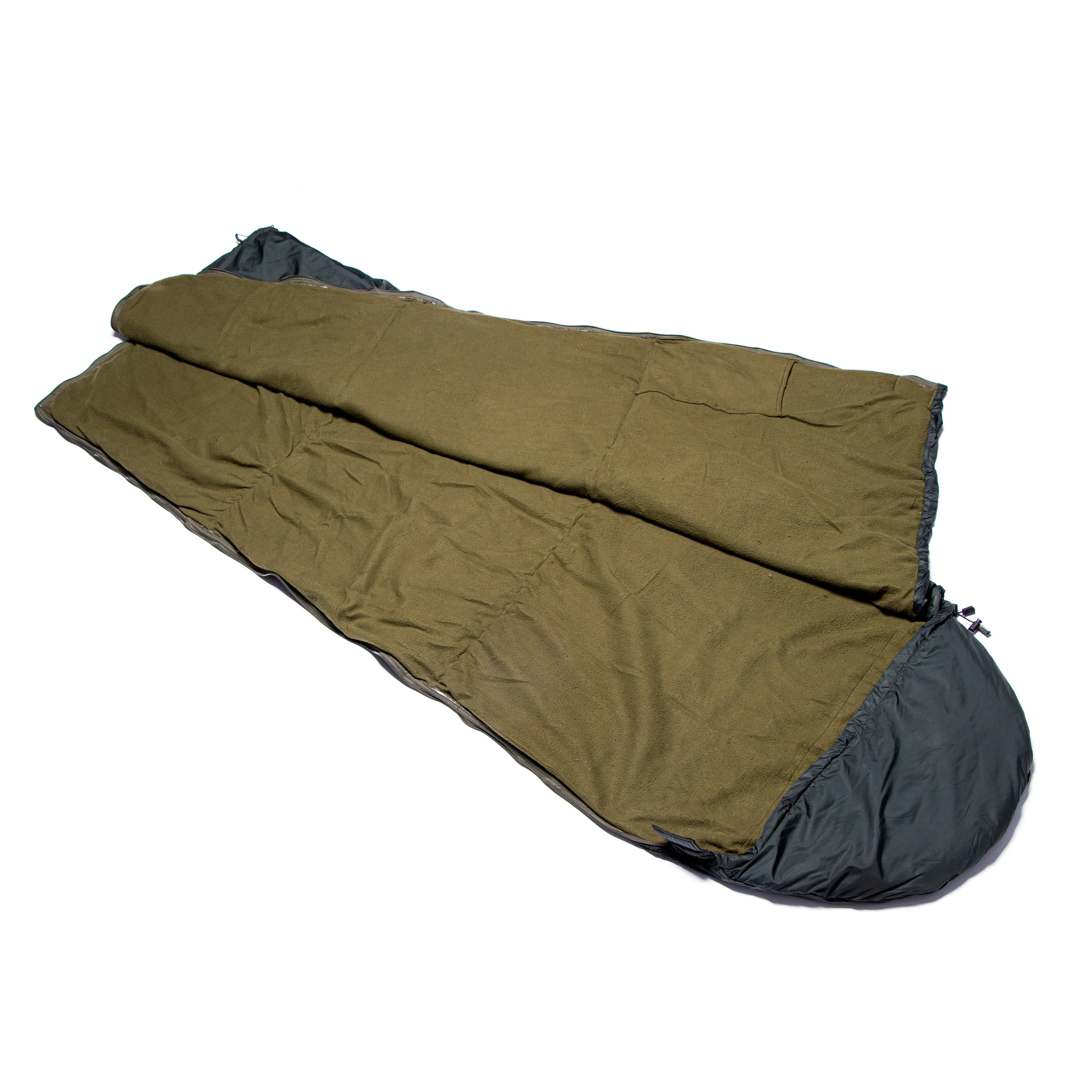 Tripole Camp Series Rectangular Sleeping Bag for Camping and Hiking with Fleece Inner, 10 Degree Comfort (Army Green)