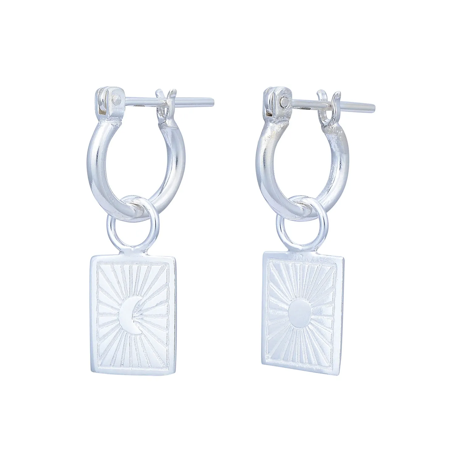 Universe Sterling Silver Mini Hoop Earrings