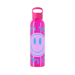 Water Bottle Happy Spirit Happy Life, Aesthetic Pink, Smile Face, Trendy Tumblr Bottle, Tritan Purple Happy Mind Tumbler, BPA Free Bottle