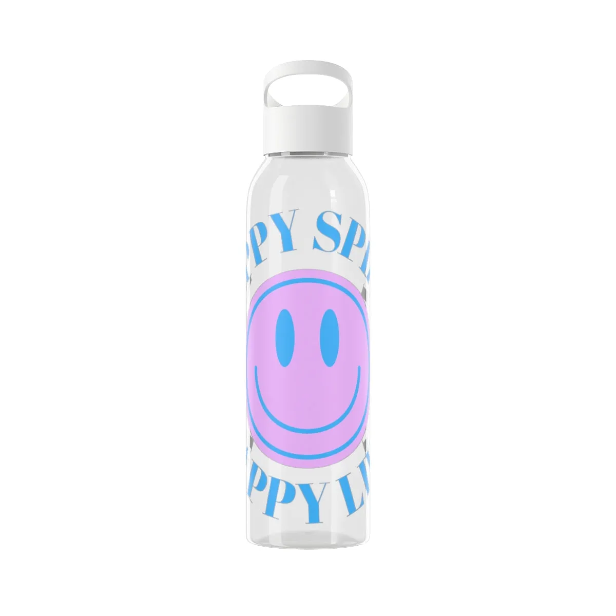 Water Bottle Happy Spirit Happy Life, Aesthetic Pink, Smile Face, Trendy Tumblr Bottle, Tritan Purple Happy Mind Tumbler, BPA Free H