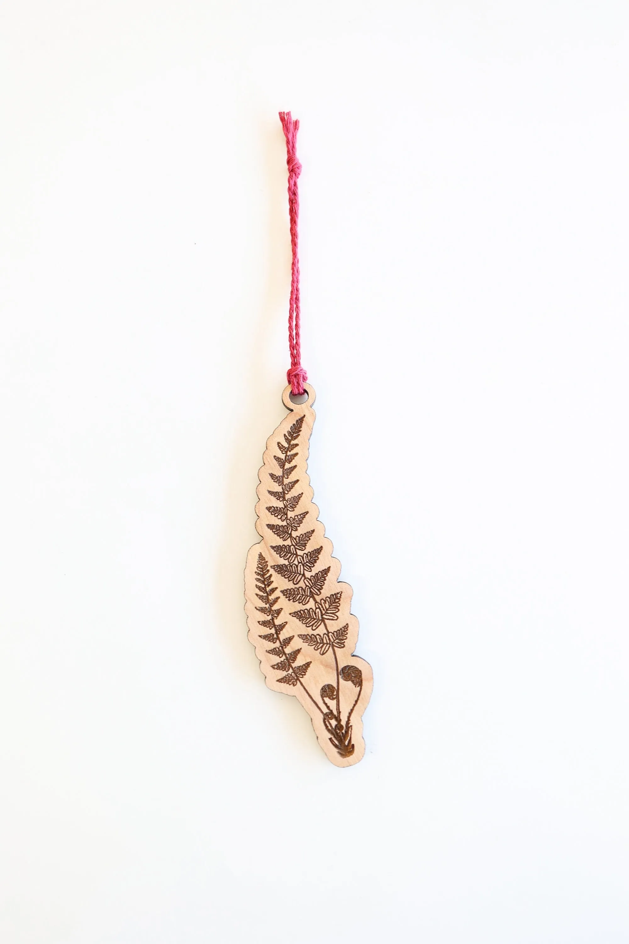 Wooden Fern Frond Christmas Ornament